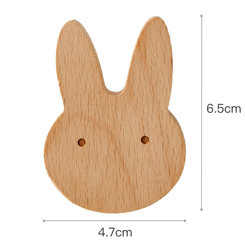 Rabbit shaped wooden hook