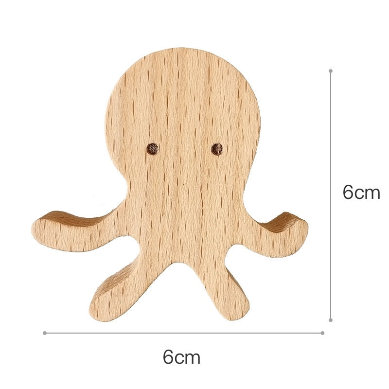 Octopus wooden hook