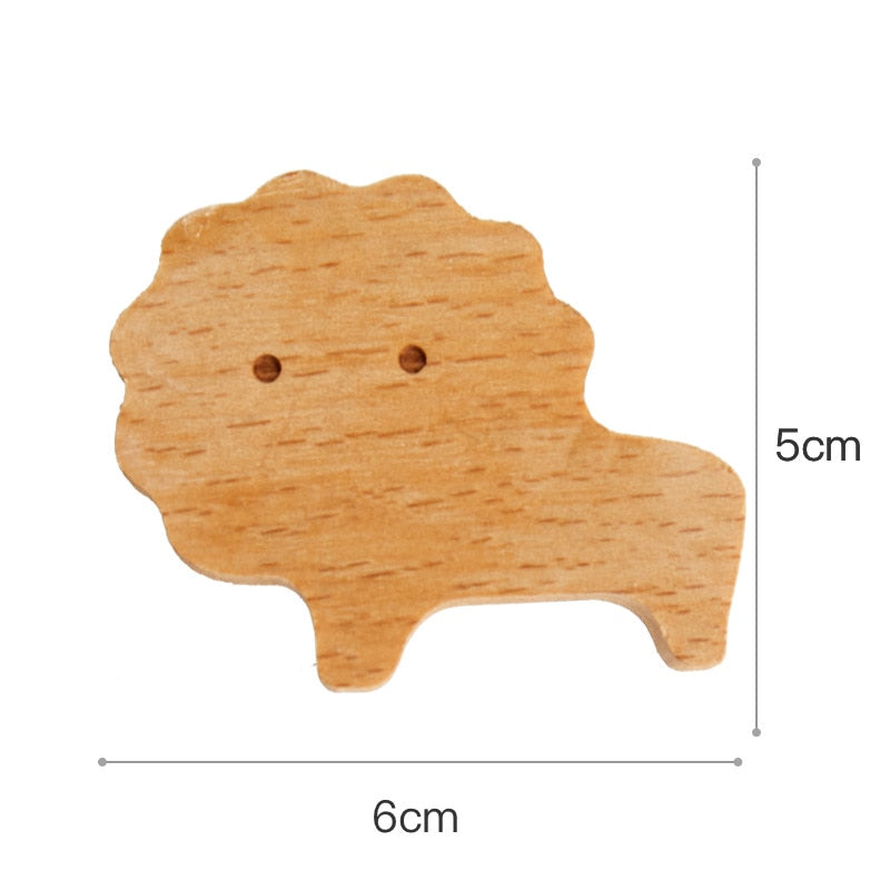 Lion shaped wooden hook