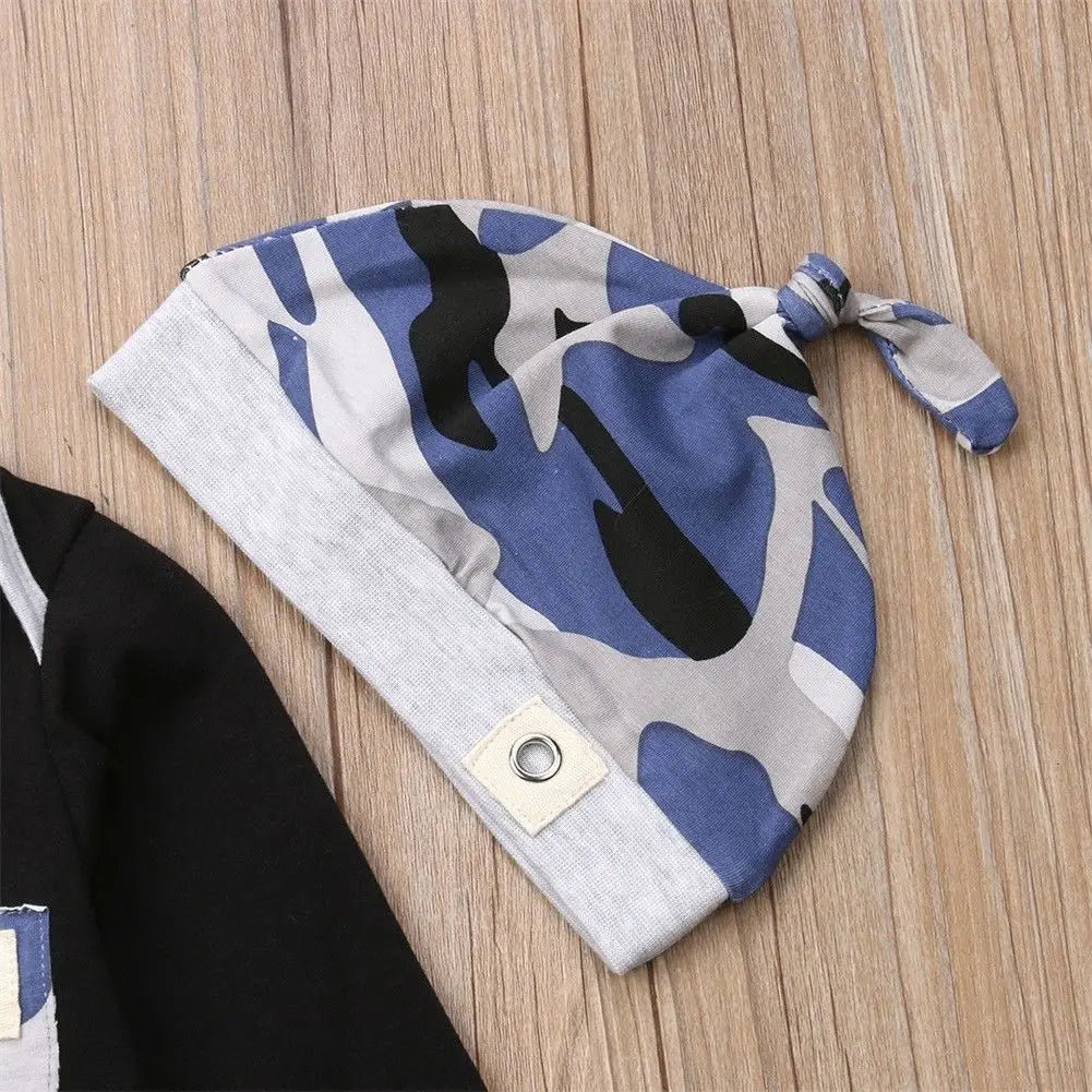 Very cute combat blue baby boy hat