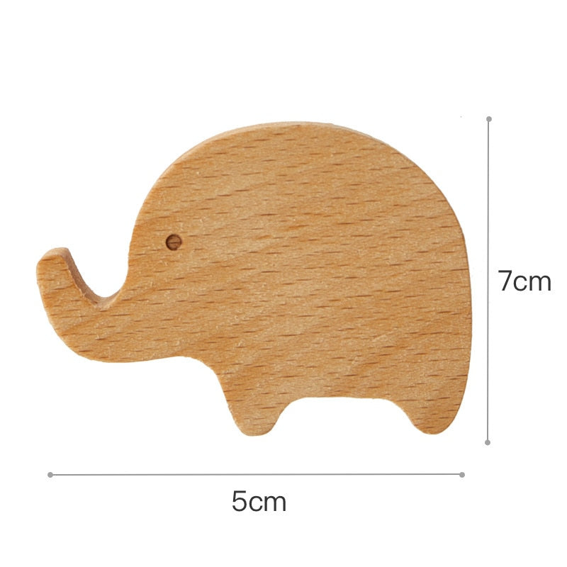 Elephant shape wooden hook