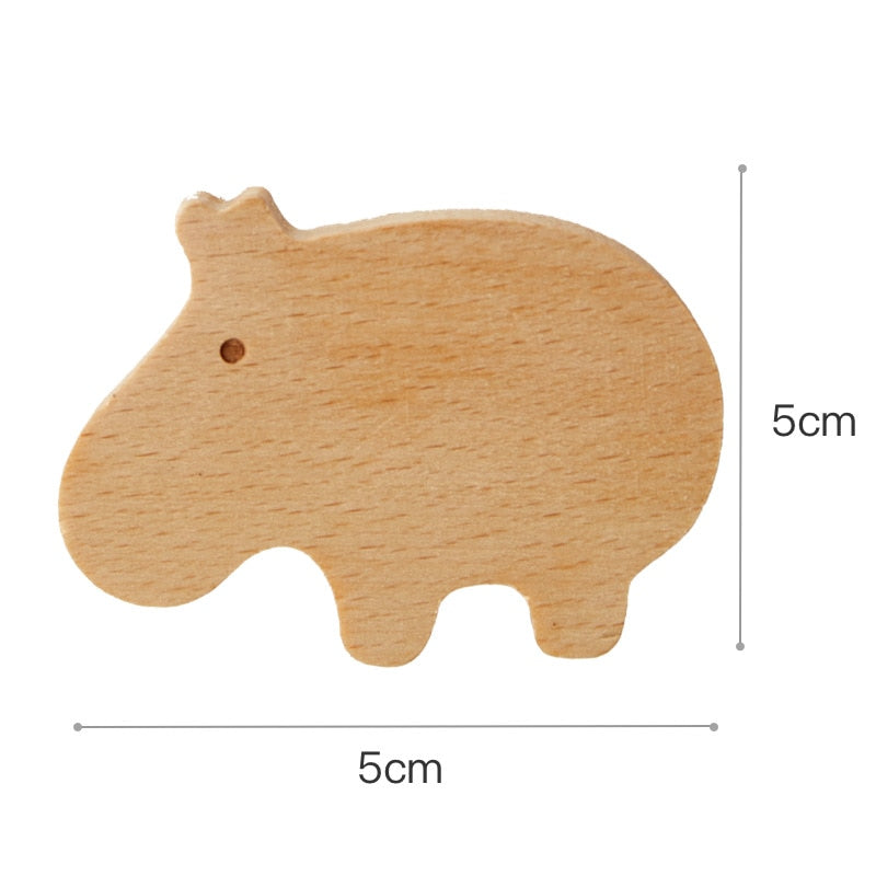 Hippo shaped wooden hook