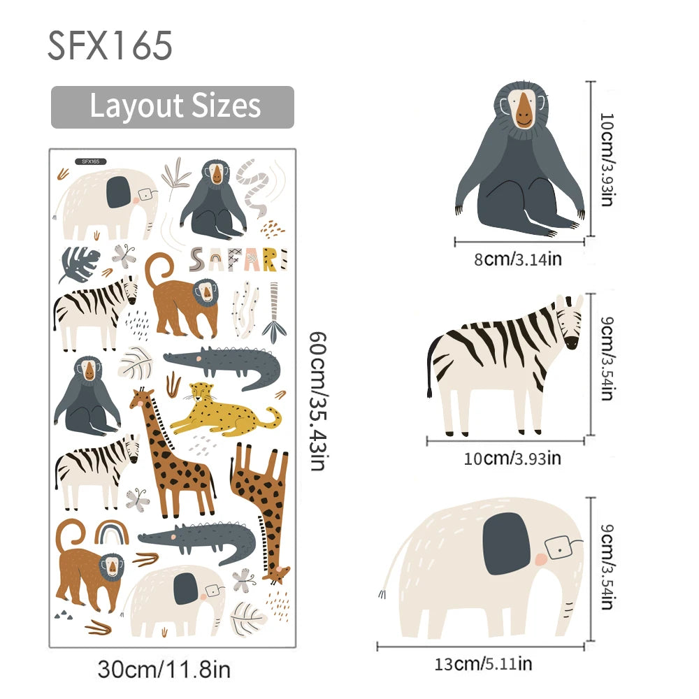 Large animal wall stickers