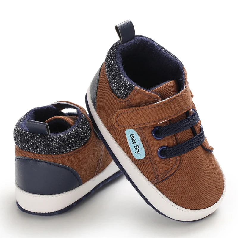 Brown colored baby boy canvas boots