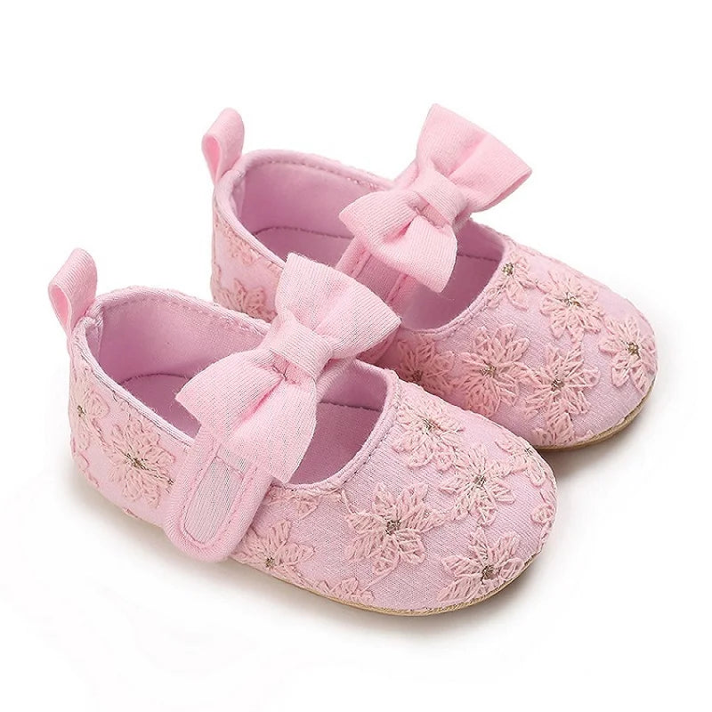 Baby and toddler pink first walker shoes