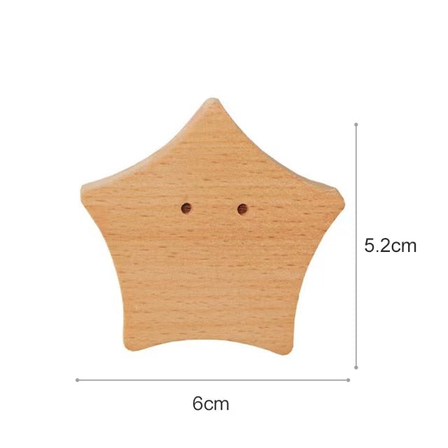 Star shaped wooden  hook
