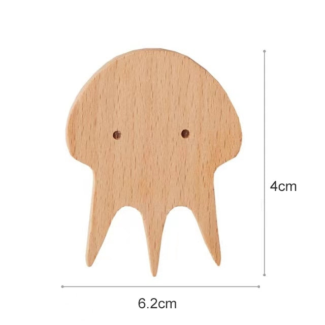 Jellyfish shaped wooden hook