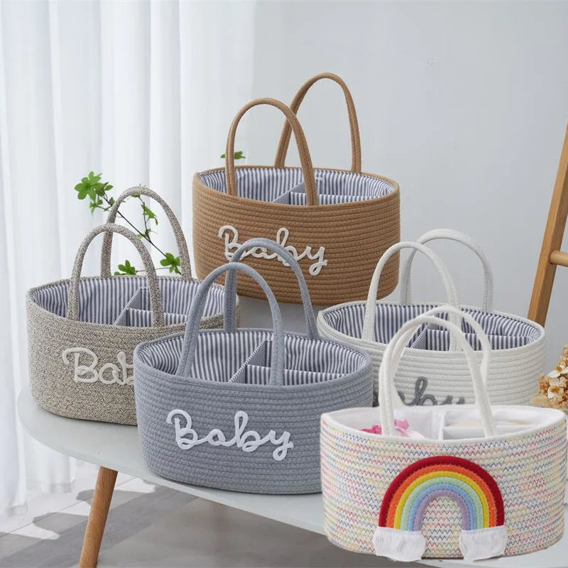 Super cute handy storage baskets, ideal for a baby's bedroom