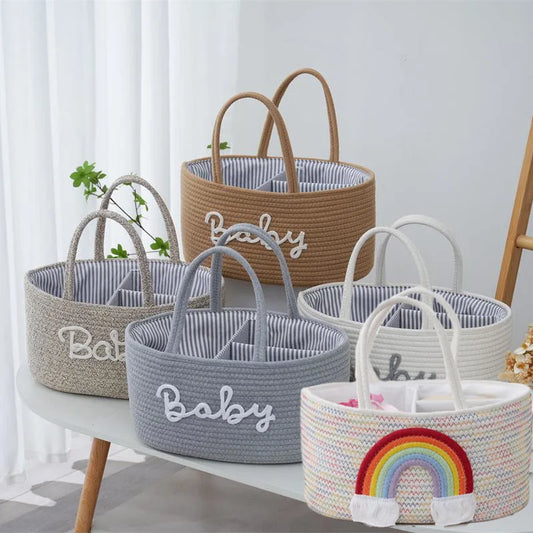 Super cute handy storage baskets, ideal for a baby's bedroom