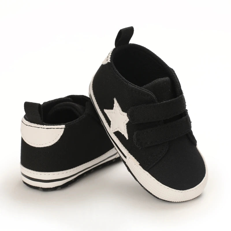Very cute black canvas shoes with white star on the side