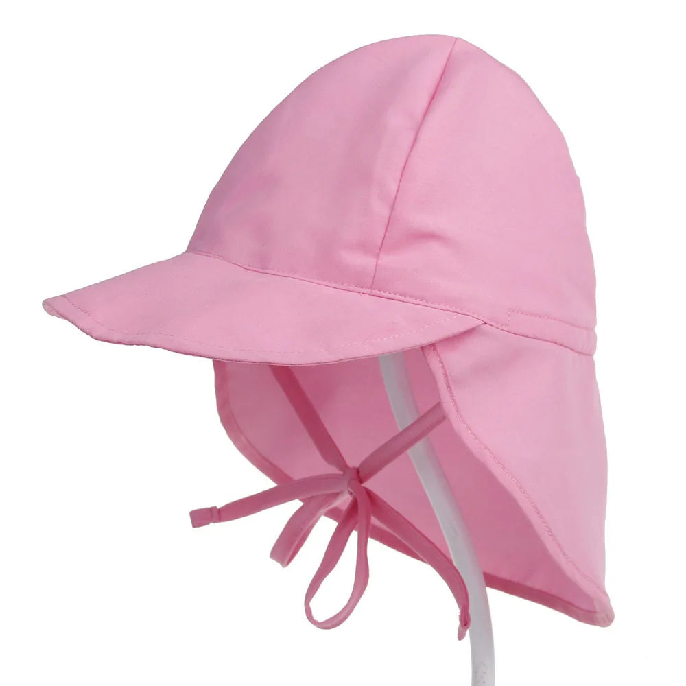 Light Pink coloured summer sun safe babies hat