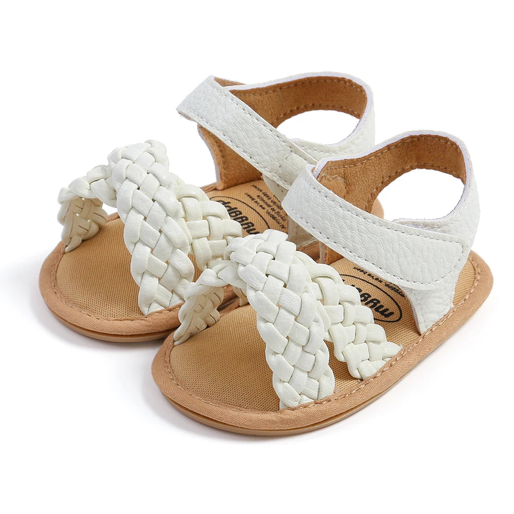 Cute white baby girl summer sandals