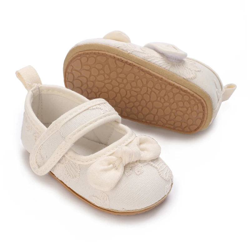 Very cute white lace baby girl shoes