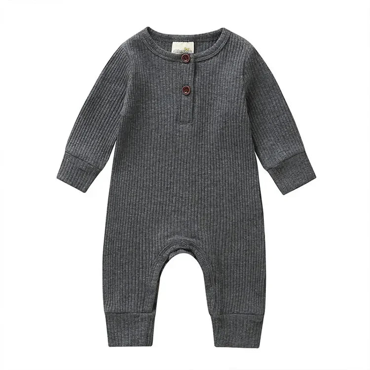 Soft grey colored baby romper suit
