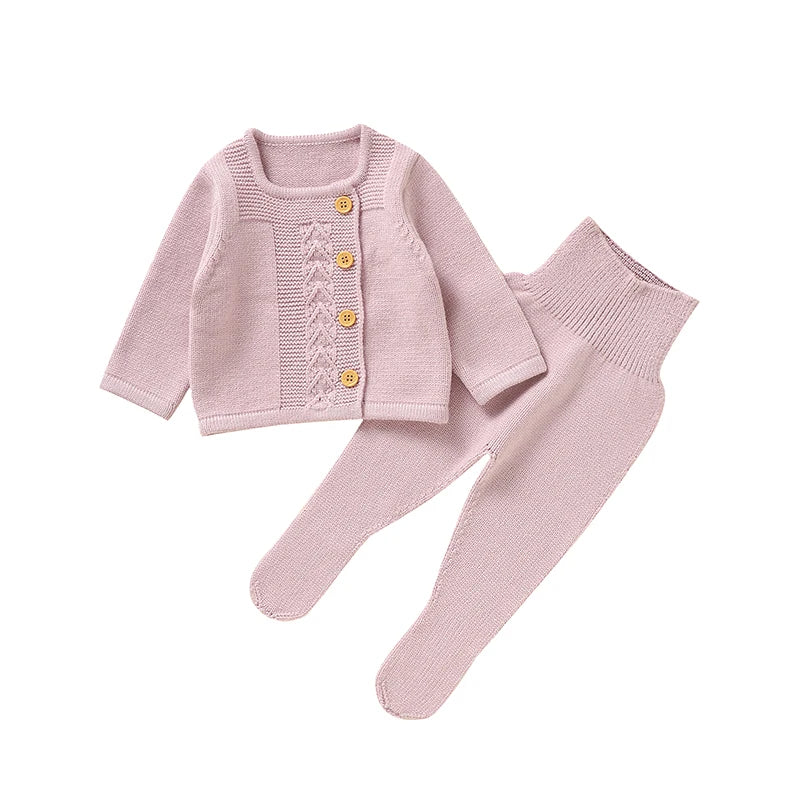 Soft pink baby girl 2 piece outfit