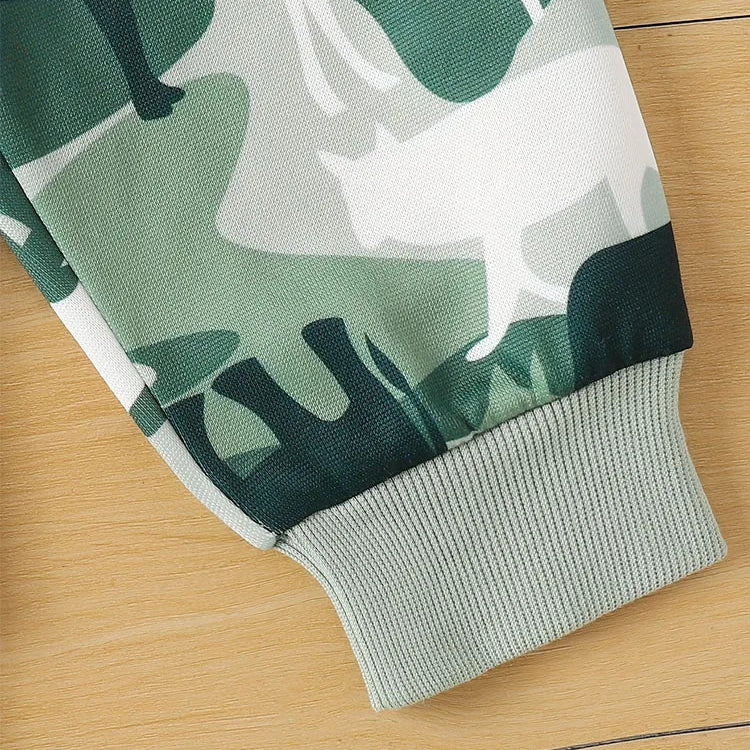 Green camouflage-patterned fabric