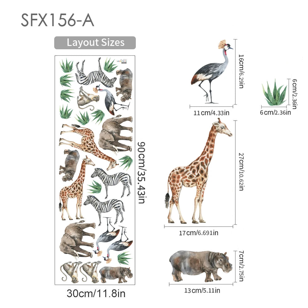 Realistic looking jungle animal wall stickers