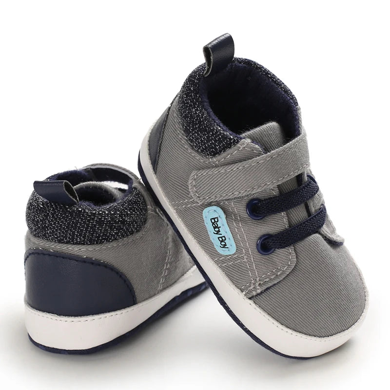 Very cute baby boy canvas boots