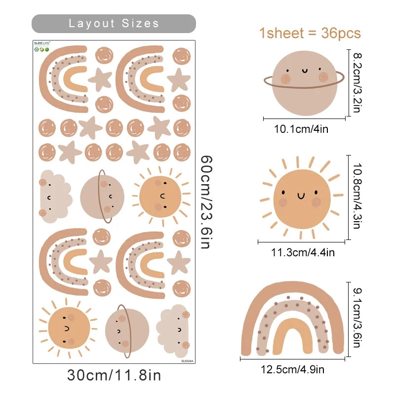 Wall stickers come on one sheet
