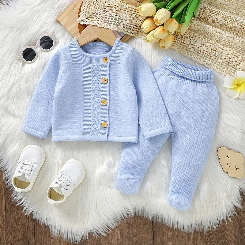 Light Blue 2 piece snuggly baby outfit