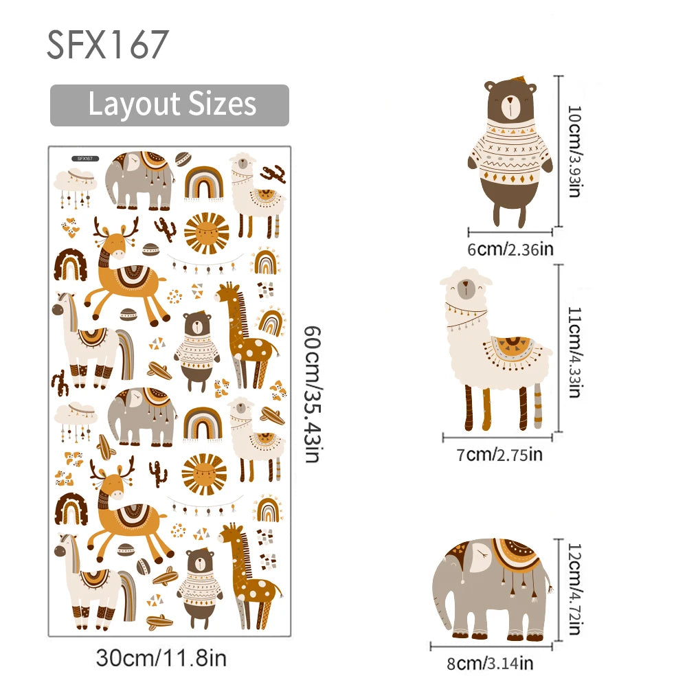 Funny and cute mixture of animal wall stickers