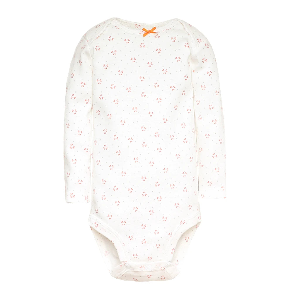 Pretty white with flowers baby girl romper suit