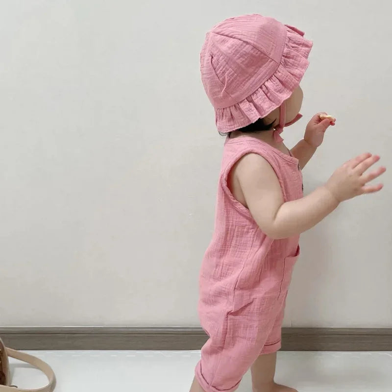 Pretty pink baby romper set