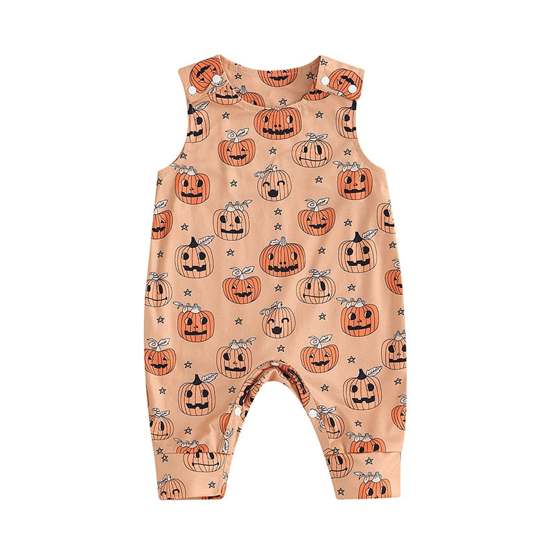 Baby romper suit with pumpkin pattern