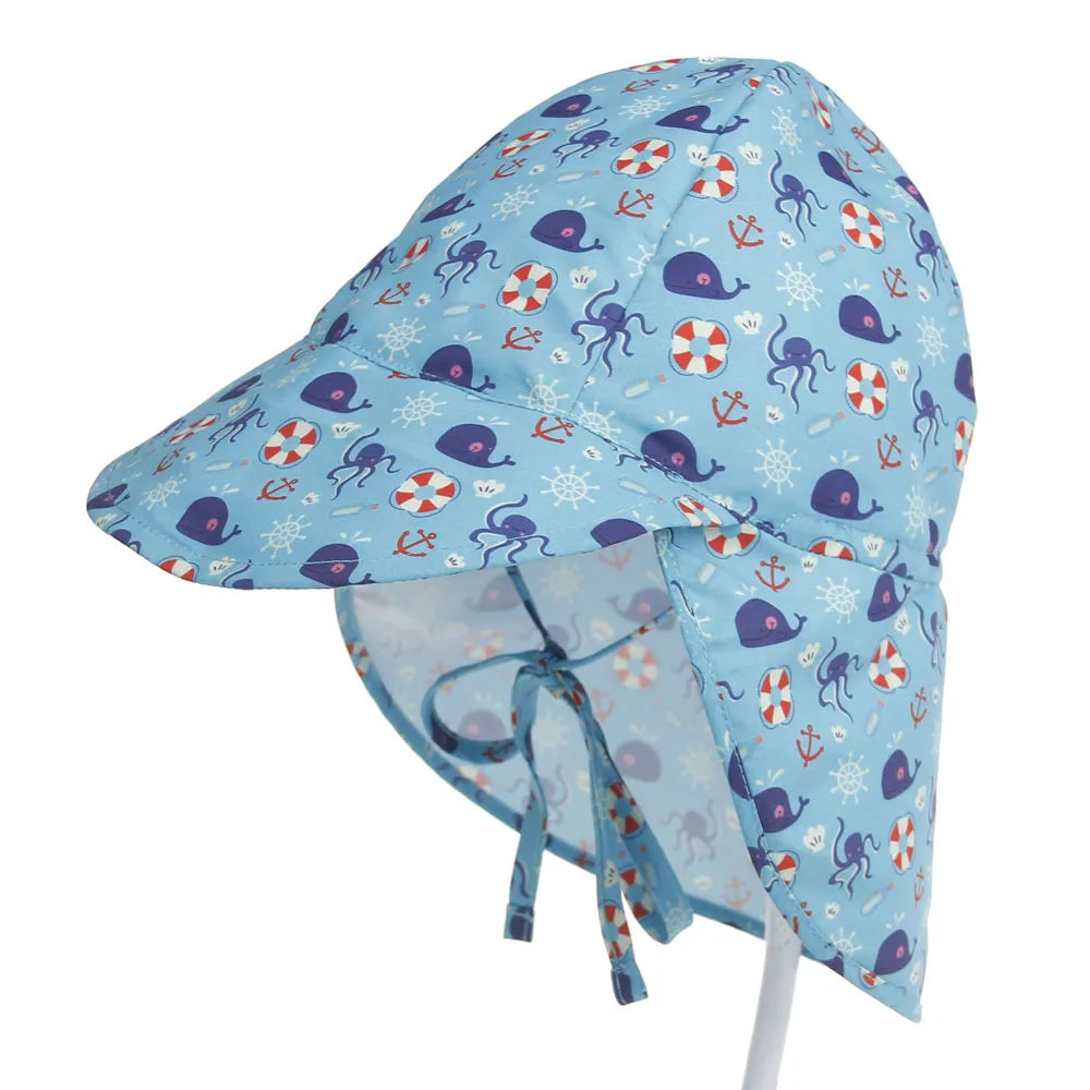 Cute summer sun protective baby hat