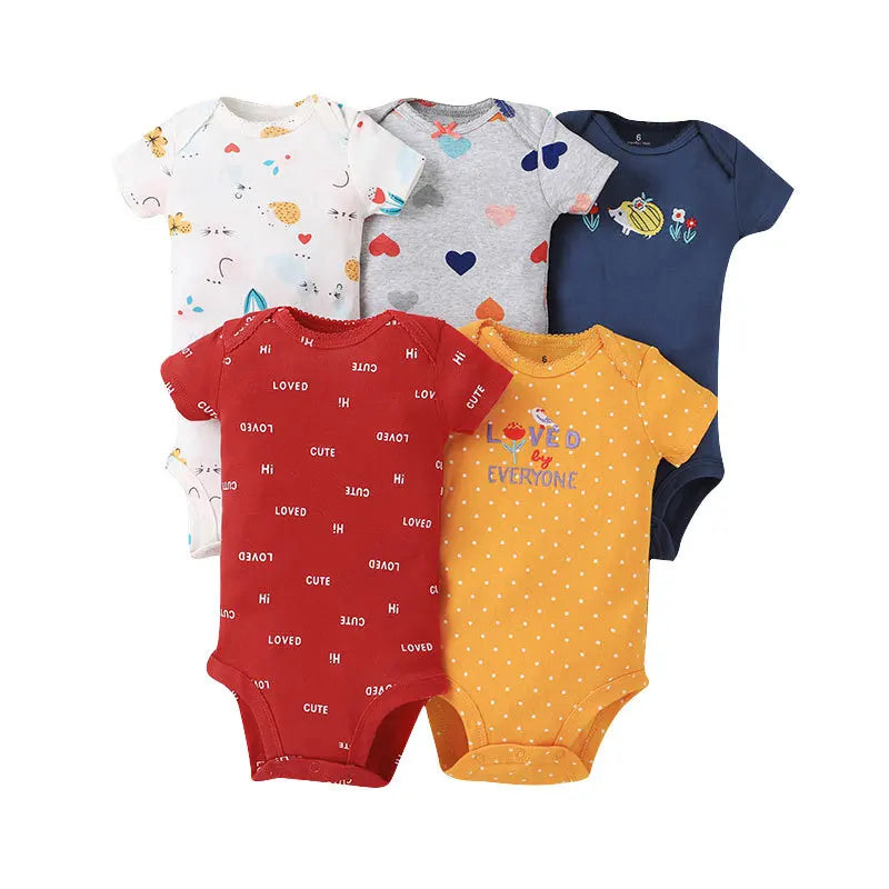 Bright and cute 5 piece baby boy rompers
