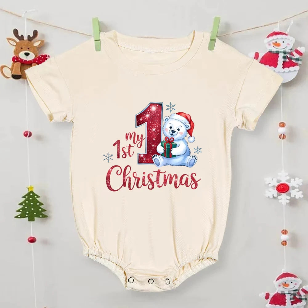 Baby romper with 'My 1st Christmas' design