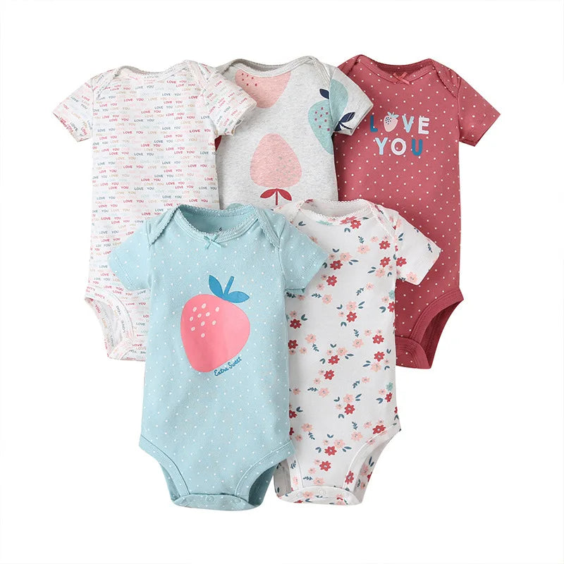 Lovely baby girl 5 piece romper suits