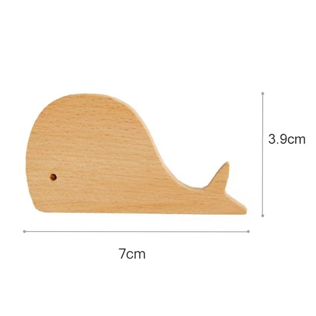 Whale shaped wooden hook