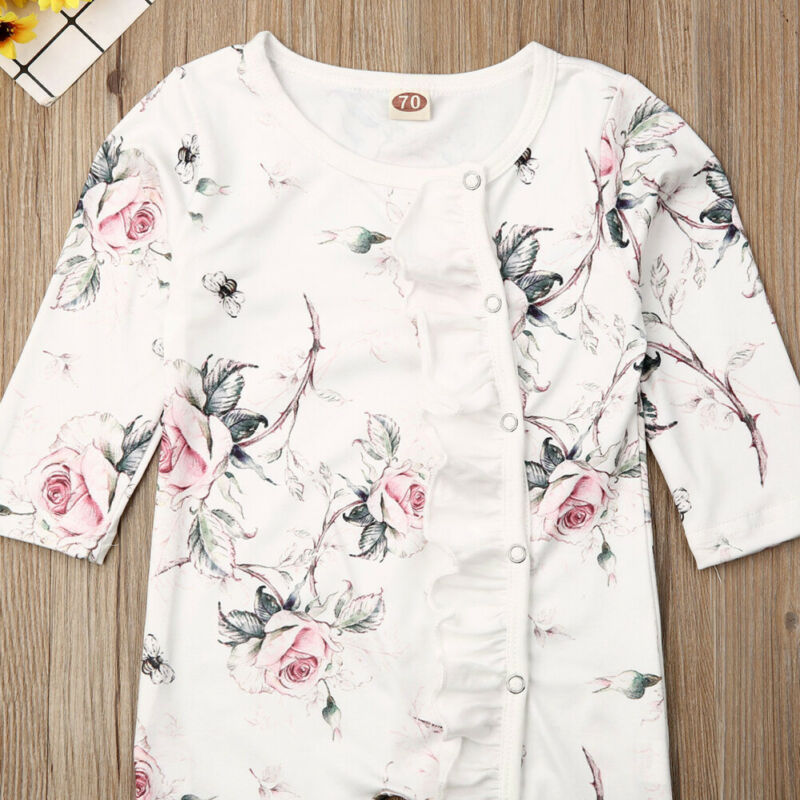 Baby Girls Flower Print Romper Jumpsuit