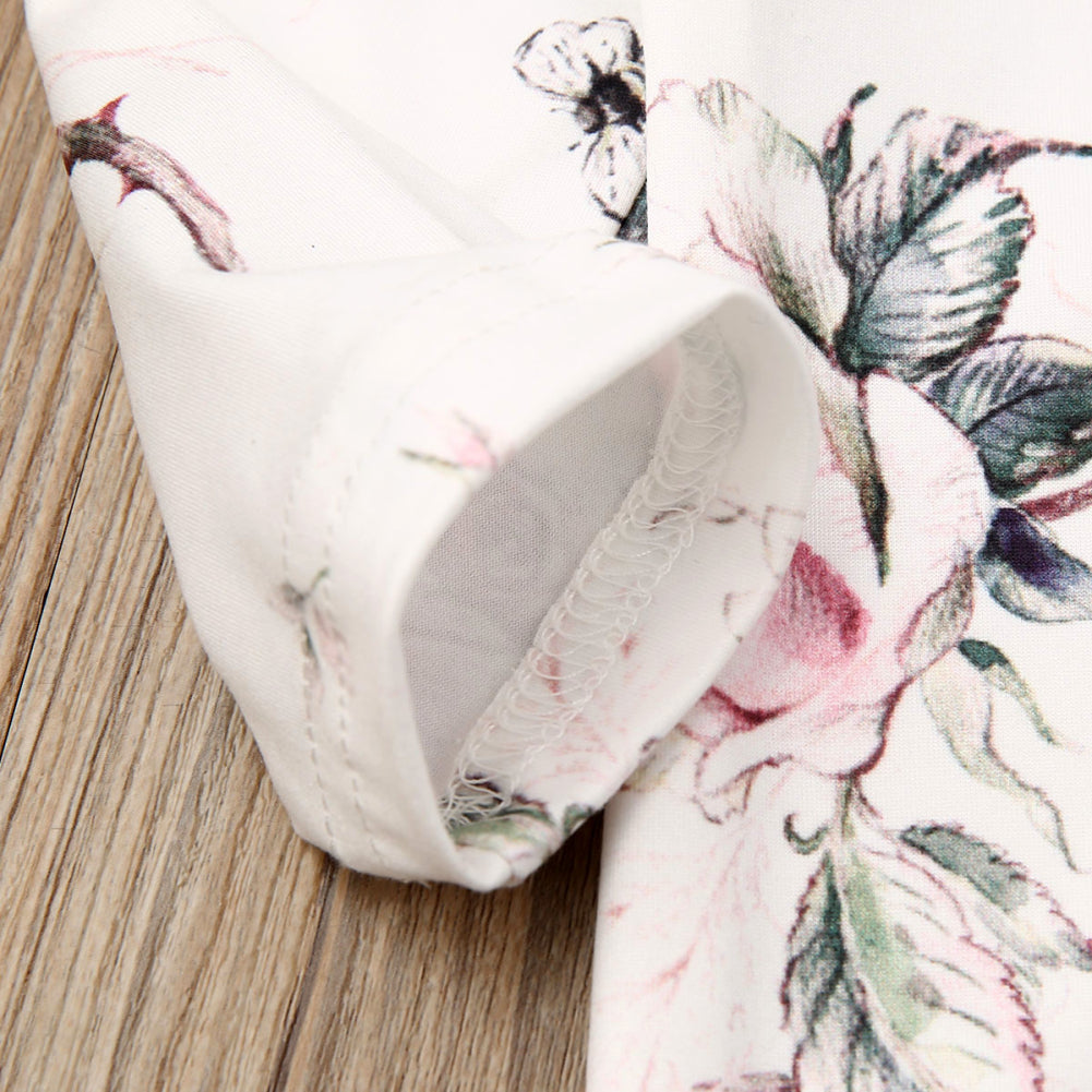 Baby Girls Flower Print Romper Jumpsuit