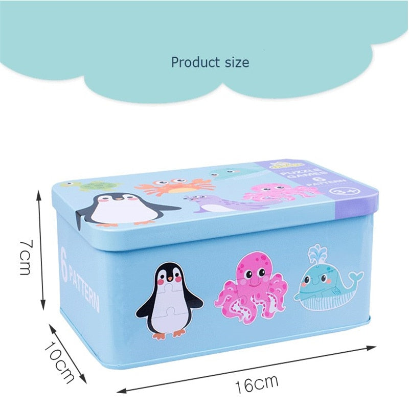 Picture of the size of the product puzzle storage box