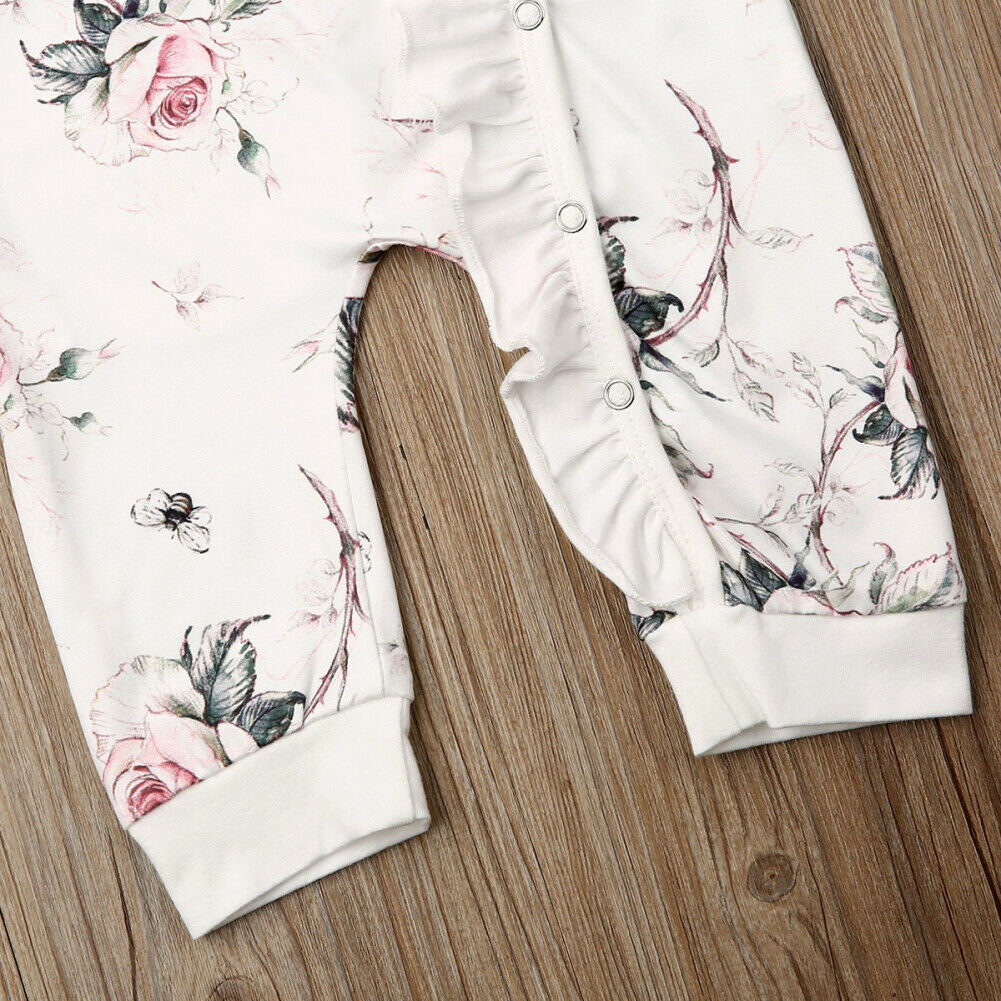 Baby Girls Flower Print Romper Jumpsuit