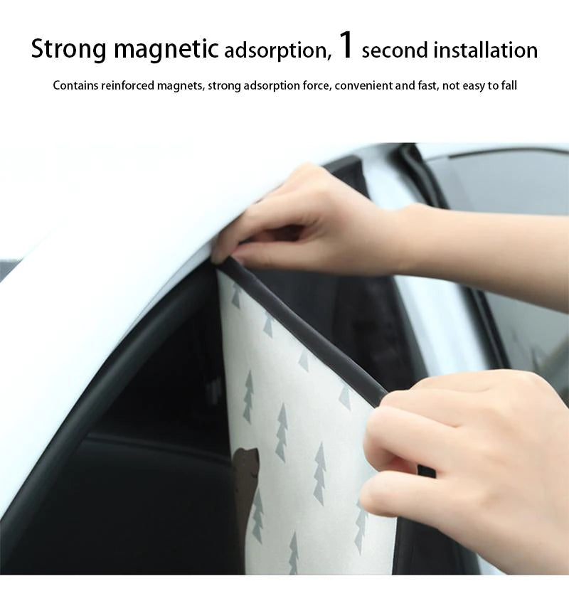 Car Magnetic Curtain In The Car Window Sunshade Cover Cartoon Universal Side Window Sunshade UV Protection For Baby Children