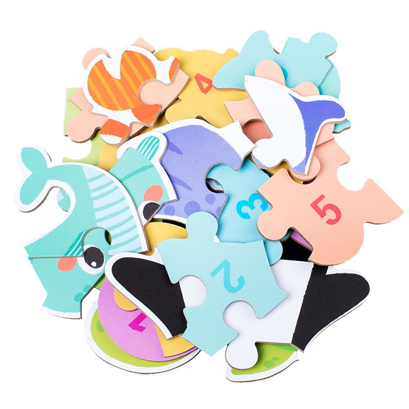 Showing that each piece has a number and colour on the reverse