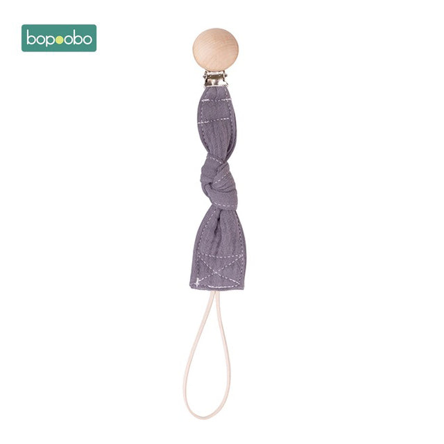 Grey coloured cloth babies dummy chain clip