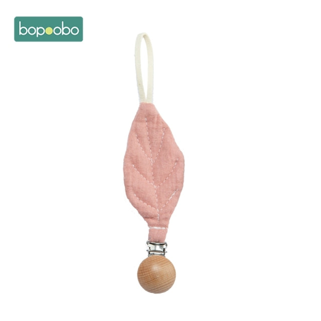 Soft pink coloured leaf shaped cloth dummy chain clip