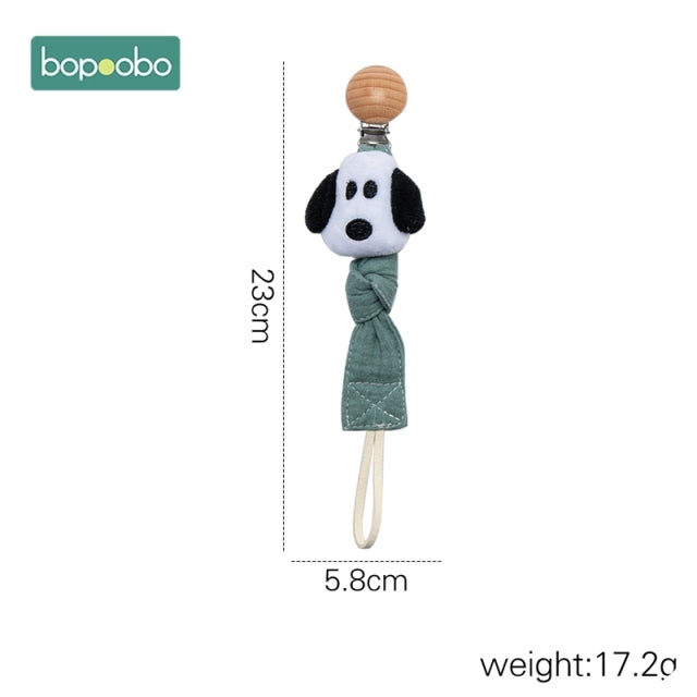 Cute dog head on a cotton cloth dummy chain clip
