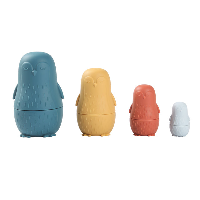 4 different sized nesting penguins, can be used as ornaments as well as toys