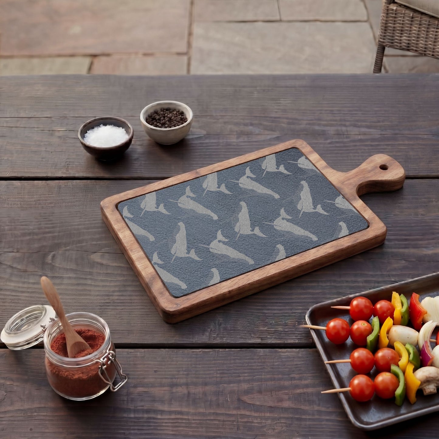 Engraved Whale Slate Charcuterie & Cheese Board