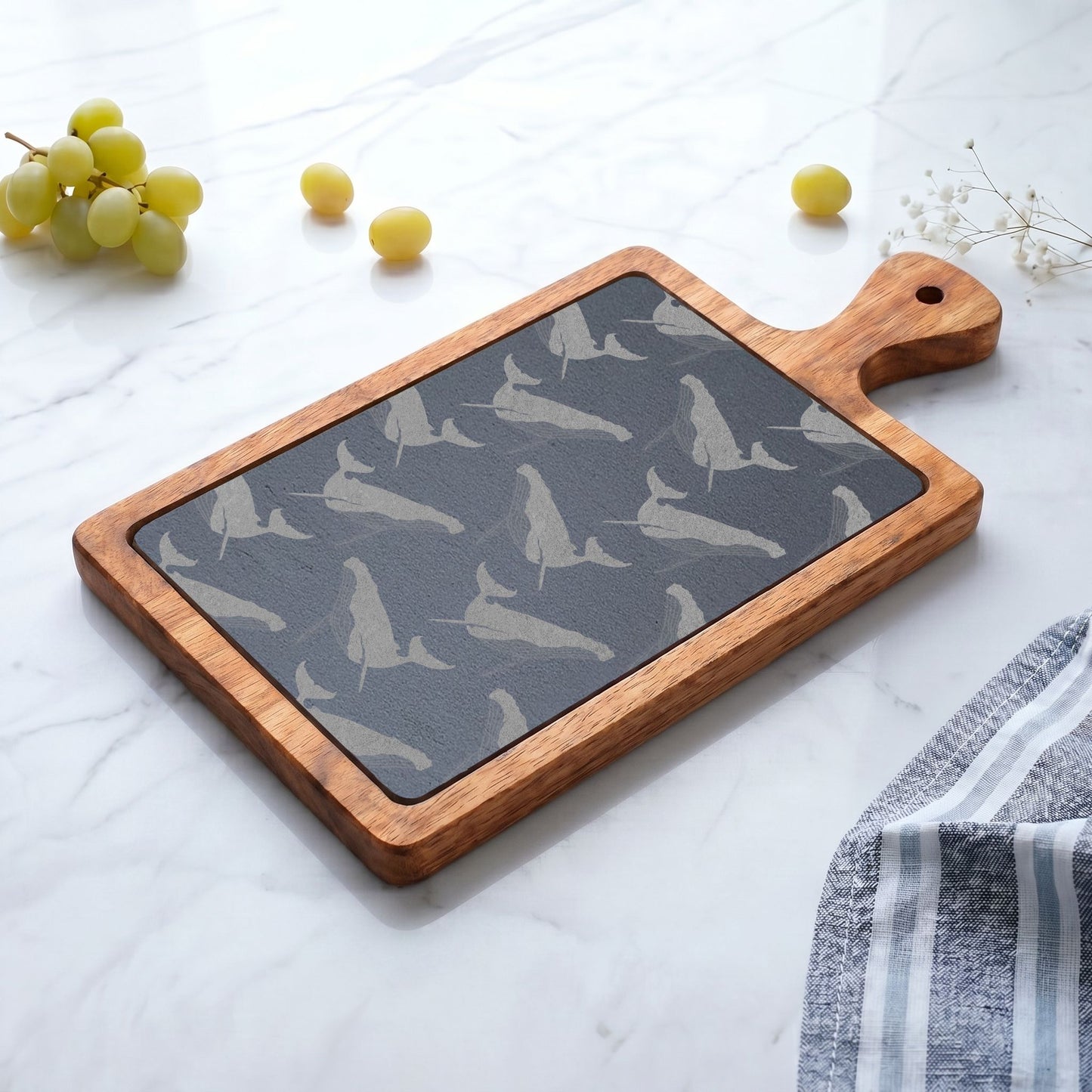 Engraved Whale Slate Charcuterie & Cheese Board