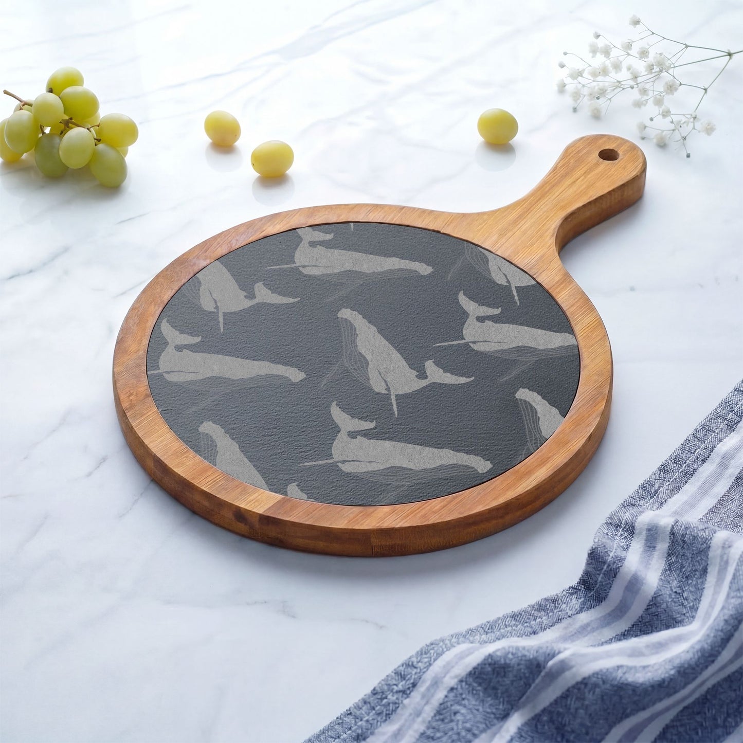 Engraved Whale Slate Charcuterie & Cheese Board