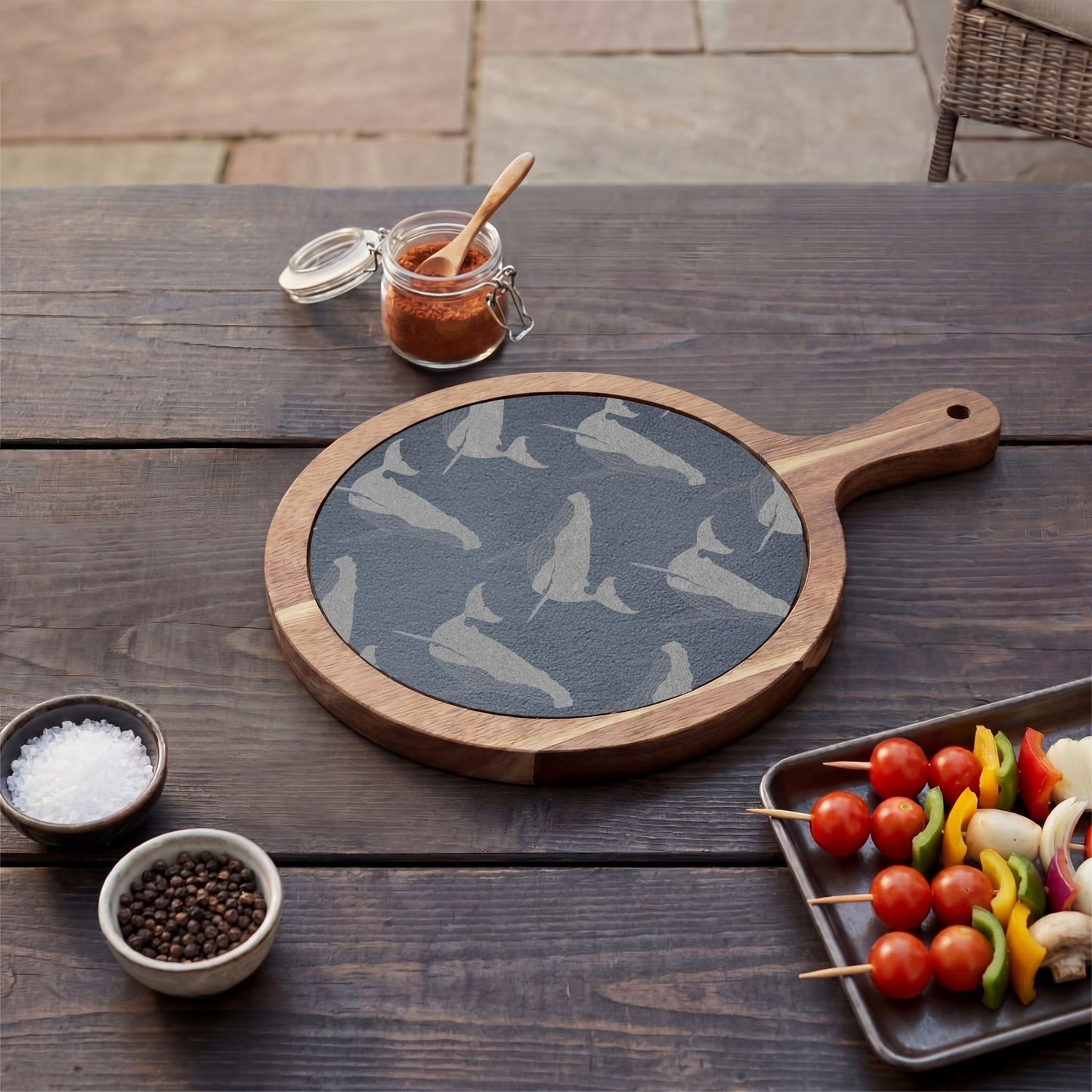 Engraved Whale Slate Charcuterie & Cheese Board