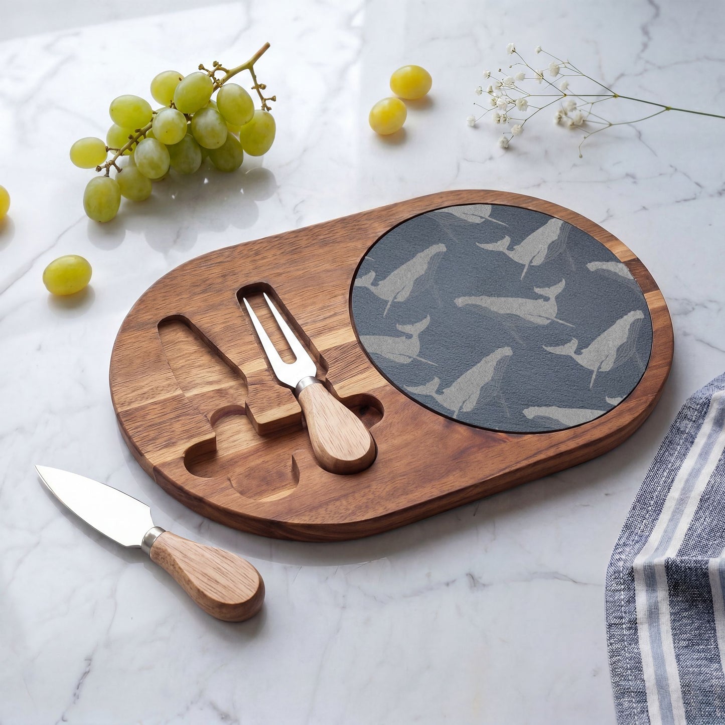 Engraved Whale Slate Charcuterie & Cheese Board