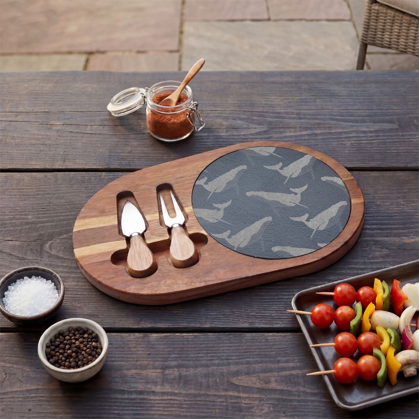 Engraved Whale Slate Charcuterie & Cheese Board