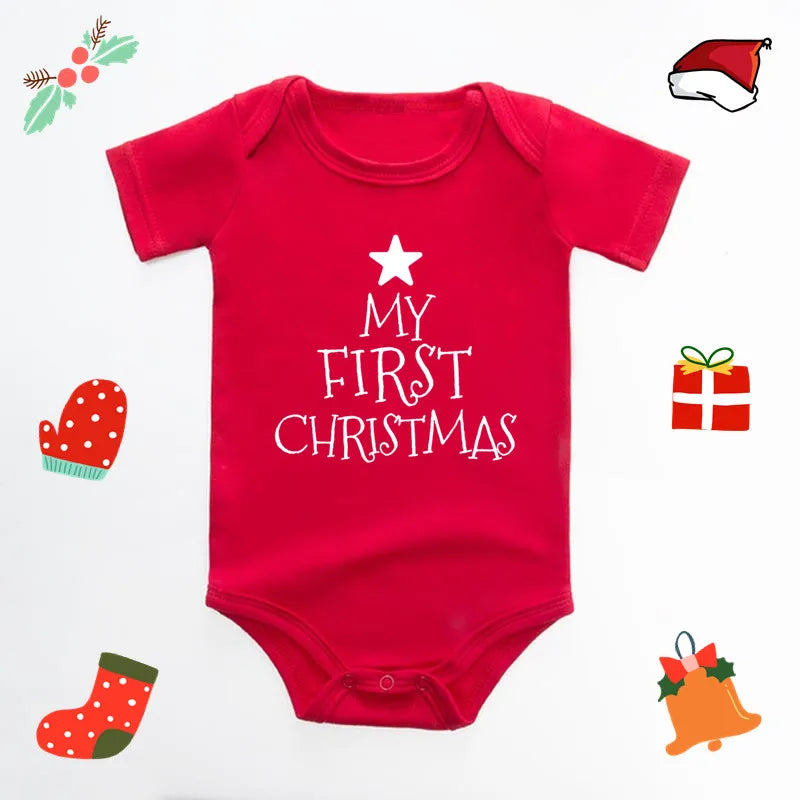 My First Christmas baby romper suit